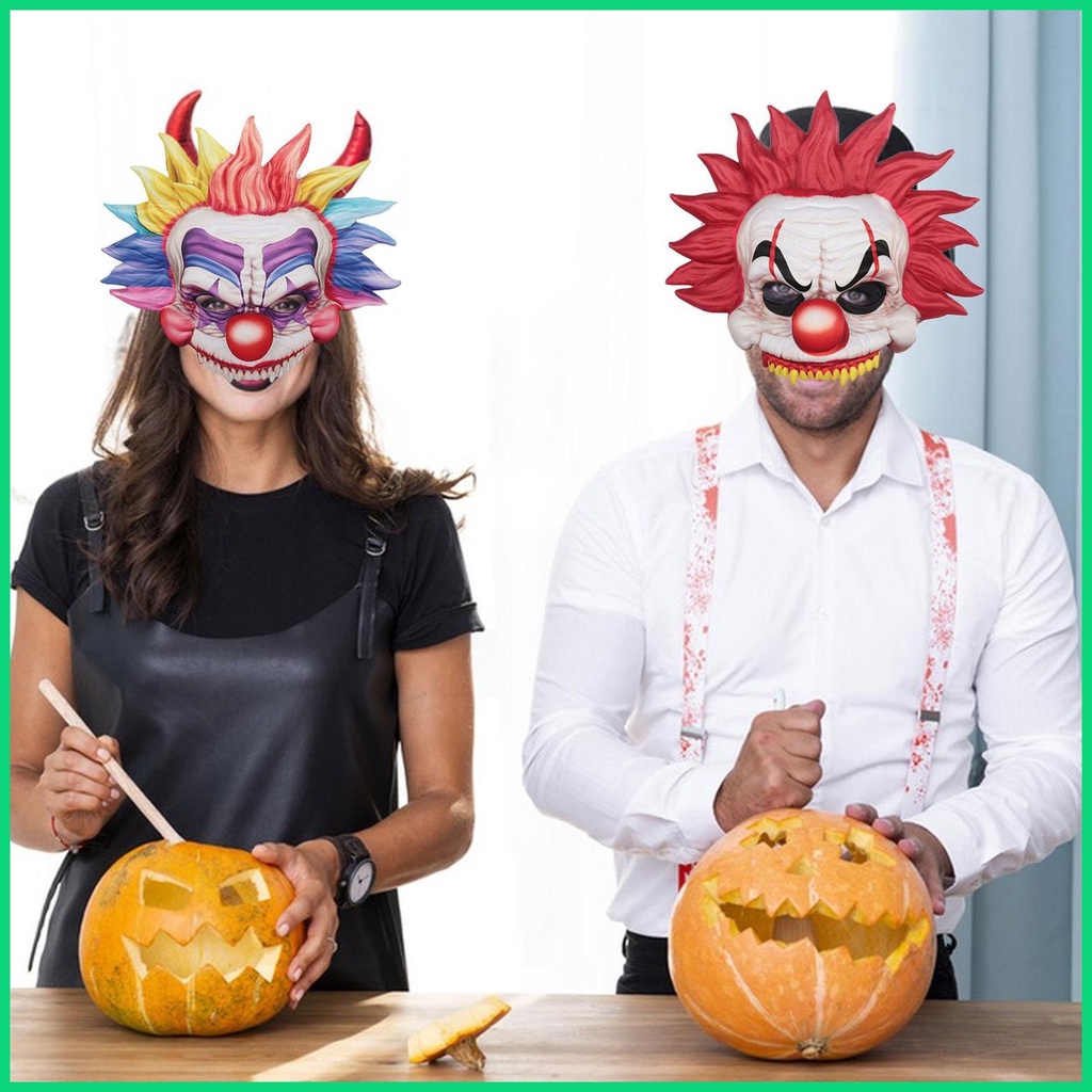 Mặt Nạ Hóa Trang Chú Hề Màu Sáng Có Dây Co Giãn Dễ Đeo Co Giãn