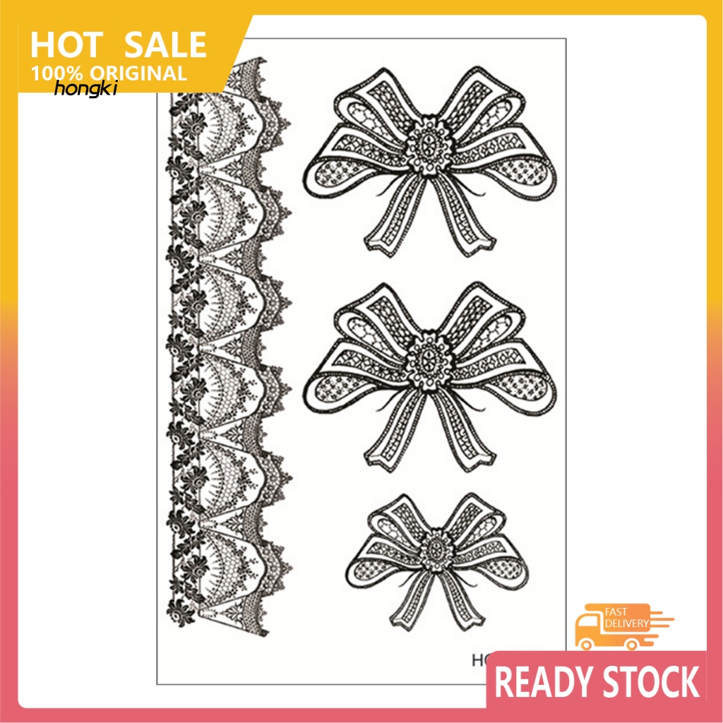 Hình Xăm Dán Họa Tiết Ren Trắng Đen Thân Thiện Với Môi Trường