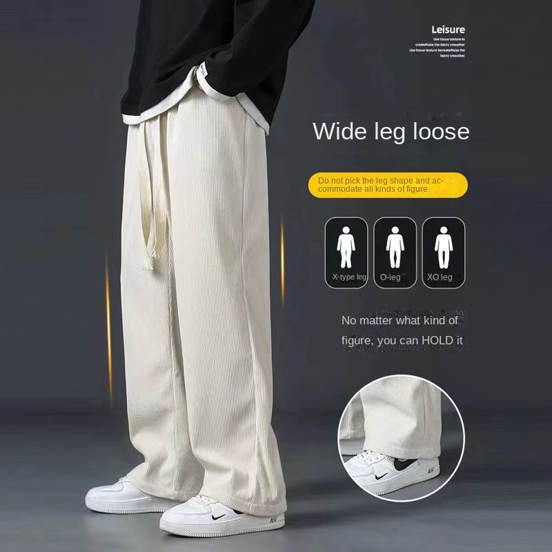 Quần Dài Nam Vải Nhung Ống Rộng Thời Trang Mới