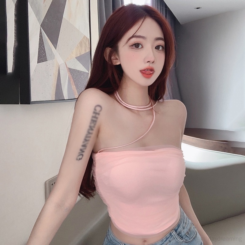 Áo Croptop Hai Dây Ôm Dáng Màu Sắc Thời Trang Cho Nữ