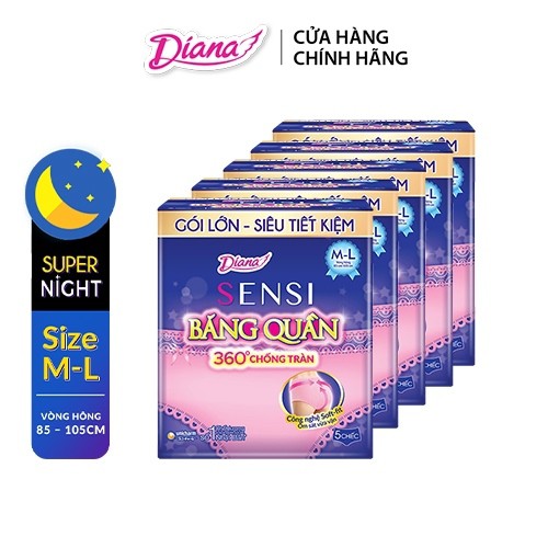 Bộ 5 Diana Sensi Băng quần size ML (5 miếng/ gói)