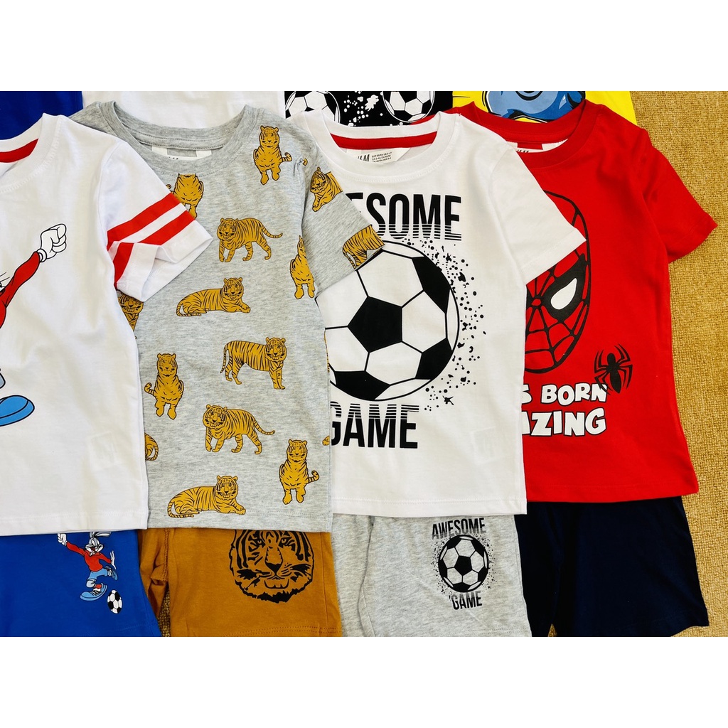 Bộ thun ngắn H.M nhiều mẫu siêu ngầu bé trai 11-32kg - Bigbabyshop