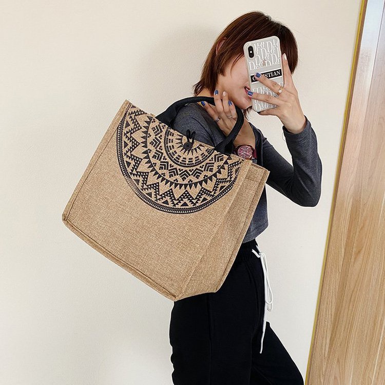 Túi tote canvas họa tiết trống đồng