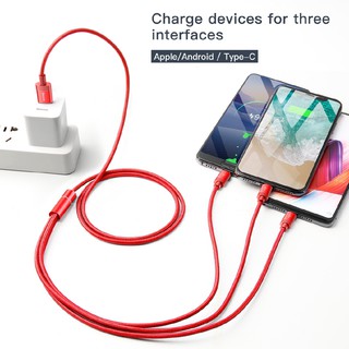 Baseus Data Faction 3 in 1 1.2m 3.5A USB to Micro USB + 8Pin + Type-C Cable