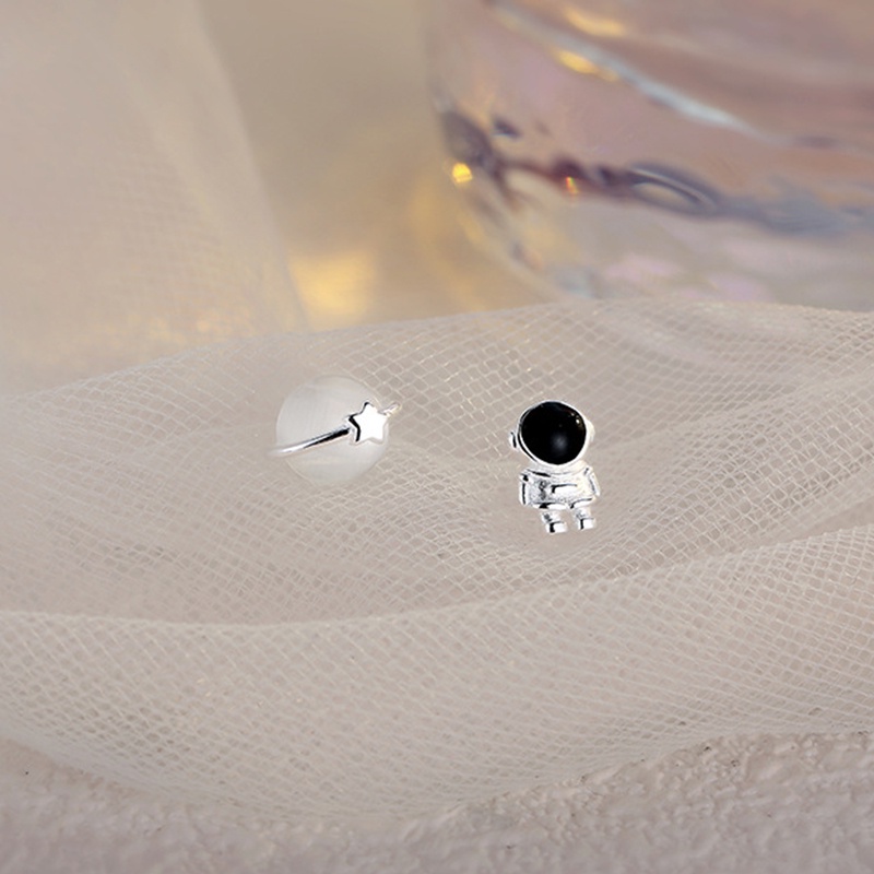 Bông Tai Bạc 925 Hình Hành Tinh / Phi Hành Gia / Hành Tinh Màu Sắc Ngọt Ngào Đơn Giản Thời Trang Cho dreamdiary