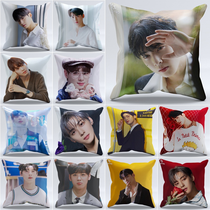 Cha Eun Woo  Vỏ Gối Polyester In Họa Tiết Sáng Tạo Trang Trí Nhà Cửa