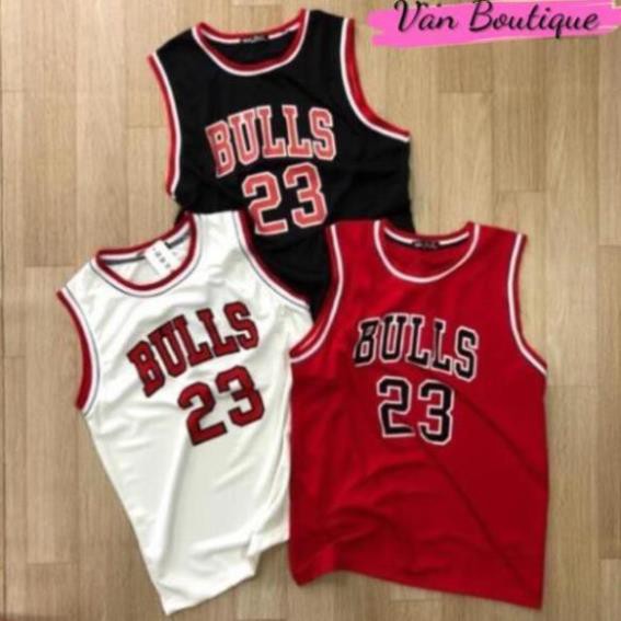 Áo bóng rổ BULLS 23 nam nữ không tay from rộng unisex ་ ་