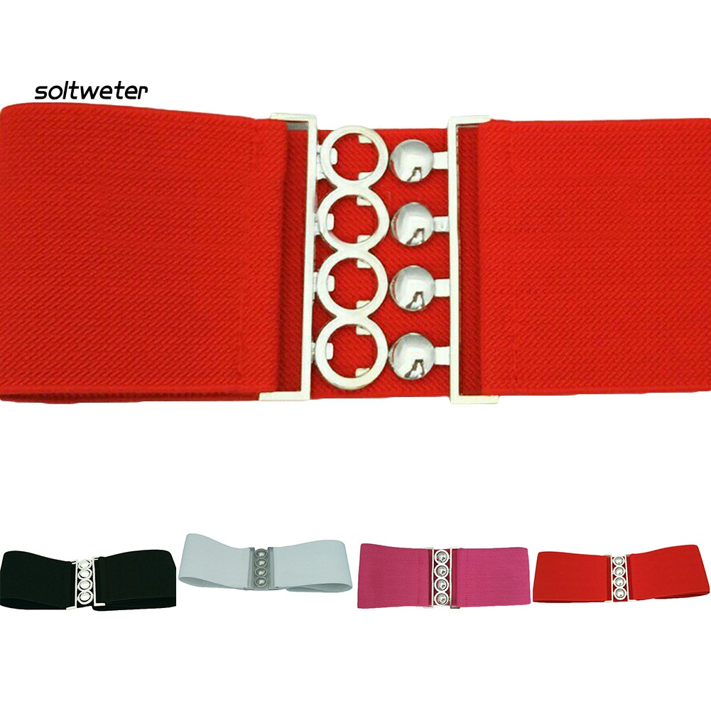 Thắt Lưng Co Giãn Khóa Kim Loại Thời Trang Cho Nữ