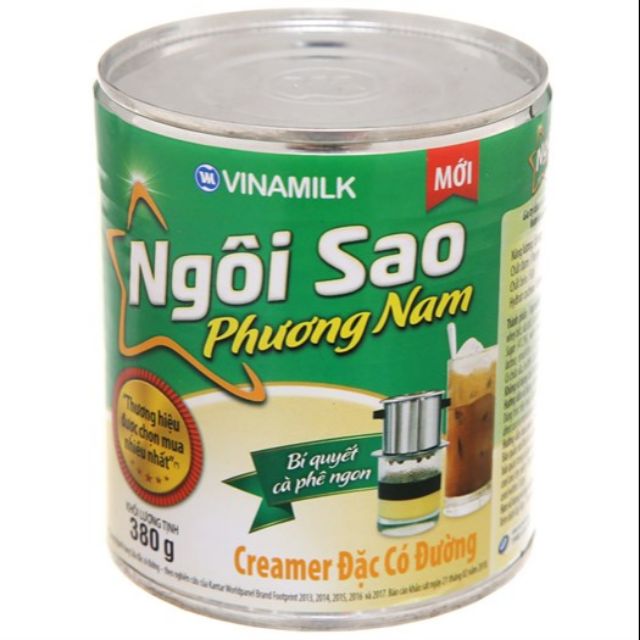 Kem đặc có đường thương hiệu Ngôi sao phương Nam 380g xanh lá