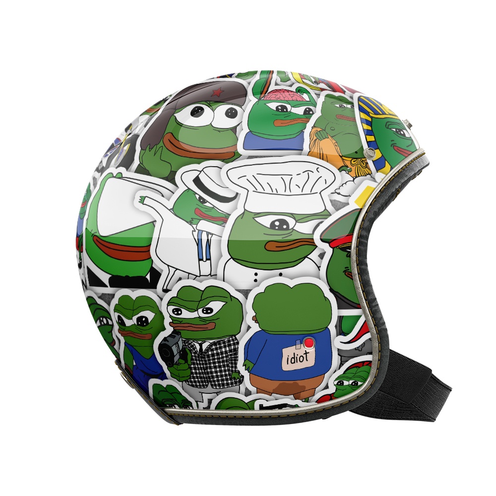 Set 50 cái Sticker Ếch Xanh Pepe chống nước, Hình dán ếch Pepe meme, Decal Pepe dán vali, điện thoại, mũ bảo hiểm