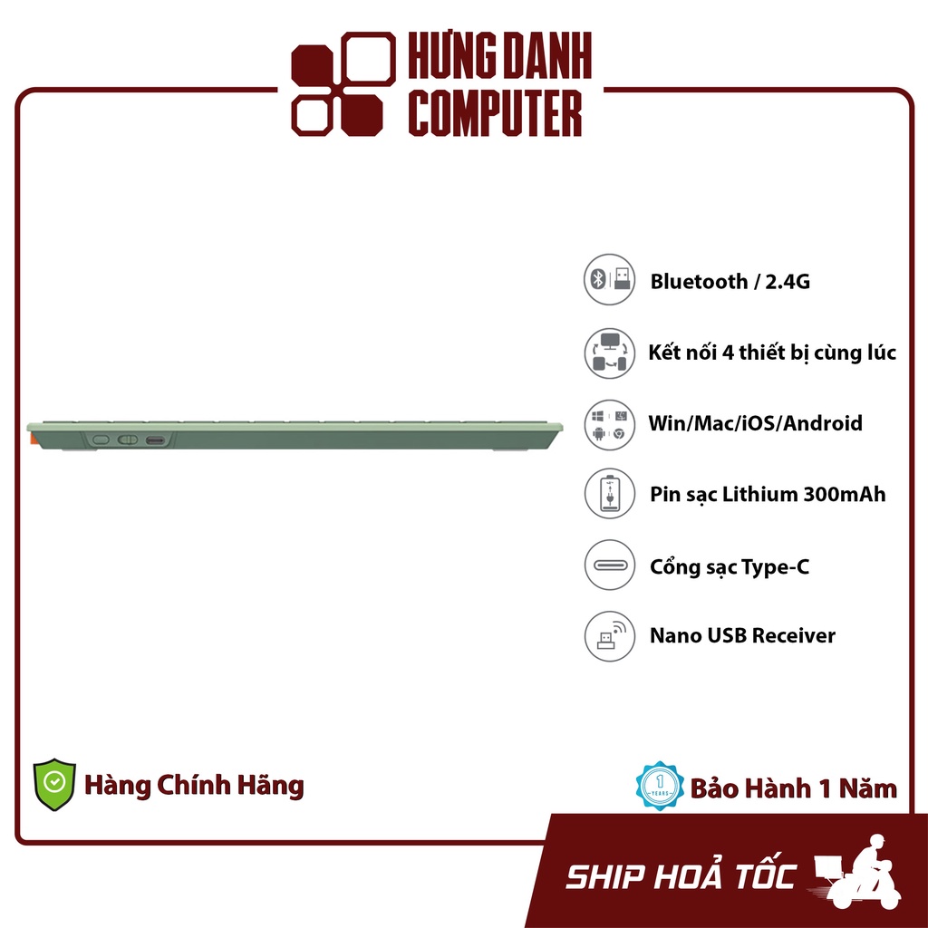 Bàn Phím Không Dây Bluetooth A4Tech FBX51C Siêu Mỏng Pin Sạc - Hồng Baby, Xanh Matcha