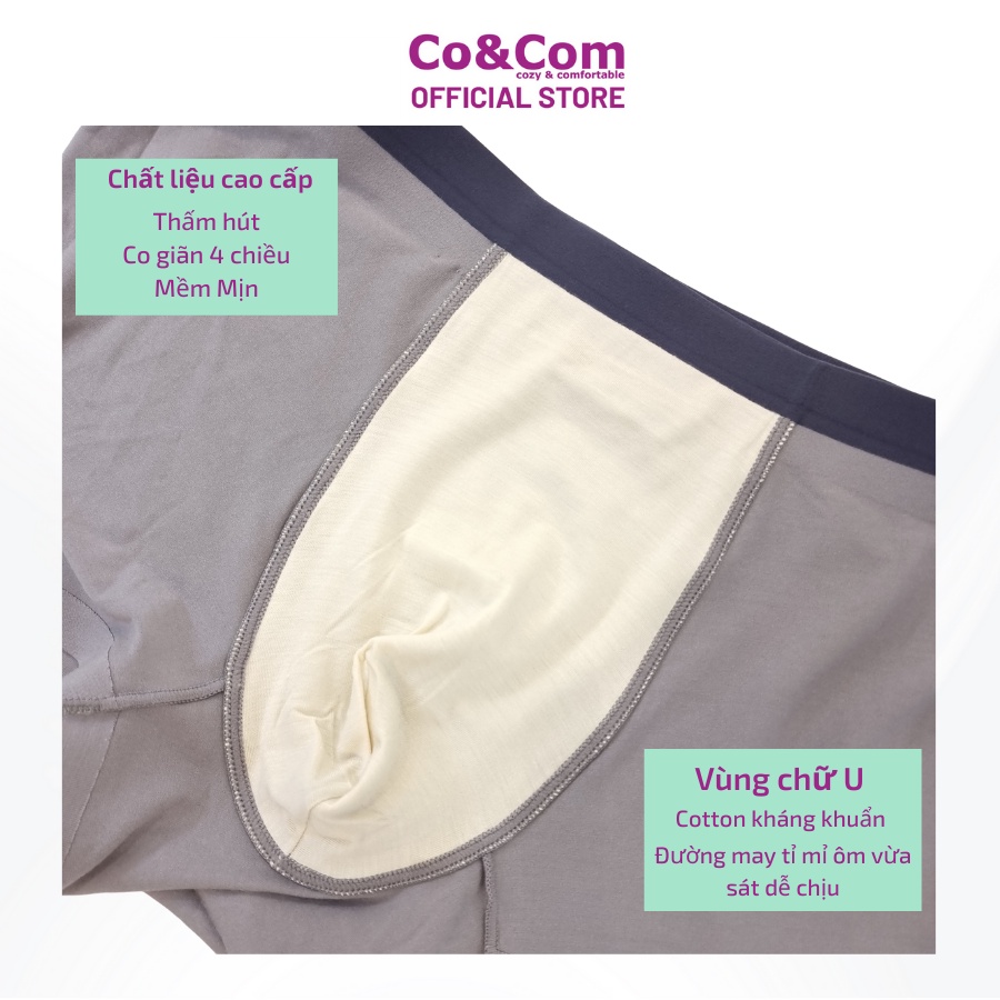 Quần Lót Đùi Nam Không Viền, Sịp Đùi Boxer Co&amp;Com SDN3337 Thấm Hút Co Giãn