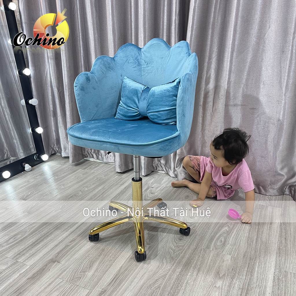 Ghế Xoay Văn Phòng, Ghế Trang Điểm Cá Nhân Mẫu Vương Miện Chân Vàng Sao Cao Cấp ( Có Sẵn).