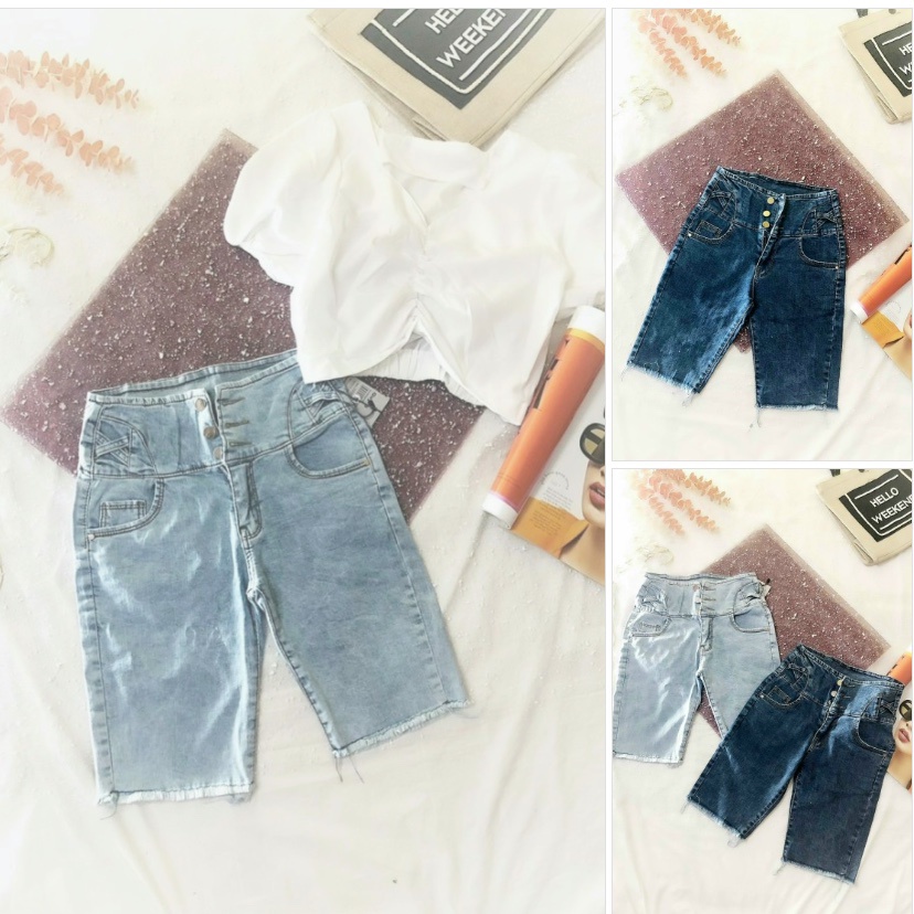 ĐAN X TÚI- JEAN NGỐ LỬNG 3 NÚT TÚI NAA