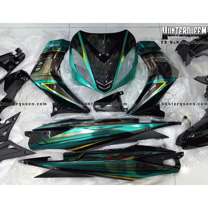 Tem xe Exciter 2009 đẹp - Tem LC xanh đen. Chất liệu crom - Kéo qua để xem thêm mẫu tem - Tùy chỉnh theo yêu cầu