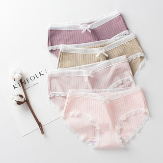 [BÁN SỈ Quần lót nữ cotton viền ren siêu mềm mỏng mát QC/045