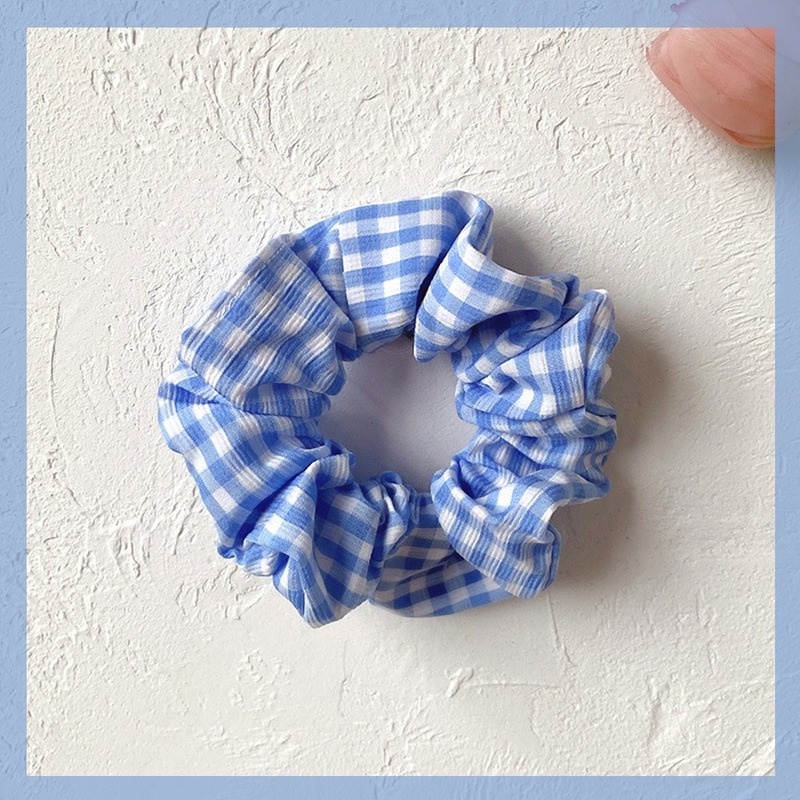 Dây Cột Tóc Màu Xanh Dương Thời Trang Mùa Hè Phong Cách Hàn Quốc Xinh Xắn Cho Nữ