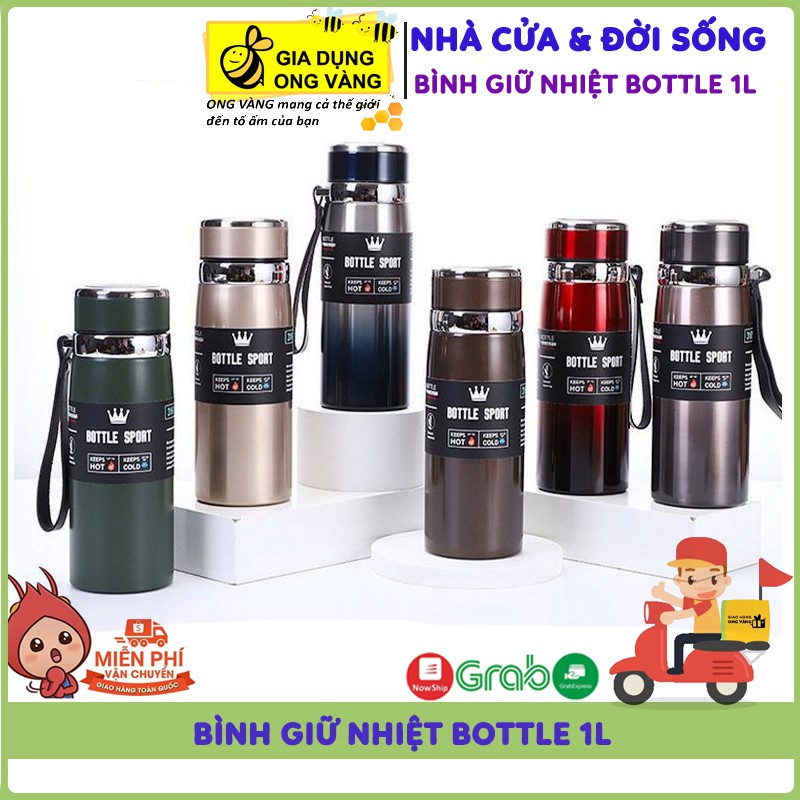 Bình Giữ Nhiệt Inox Bottle Sport 1000ML, Chuẩn Inox 304, Giữ Nhiệt Trên 8 Tiếng, Siêu Tiện Cho Mùa Hè Nóng Nực