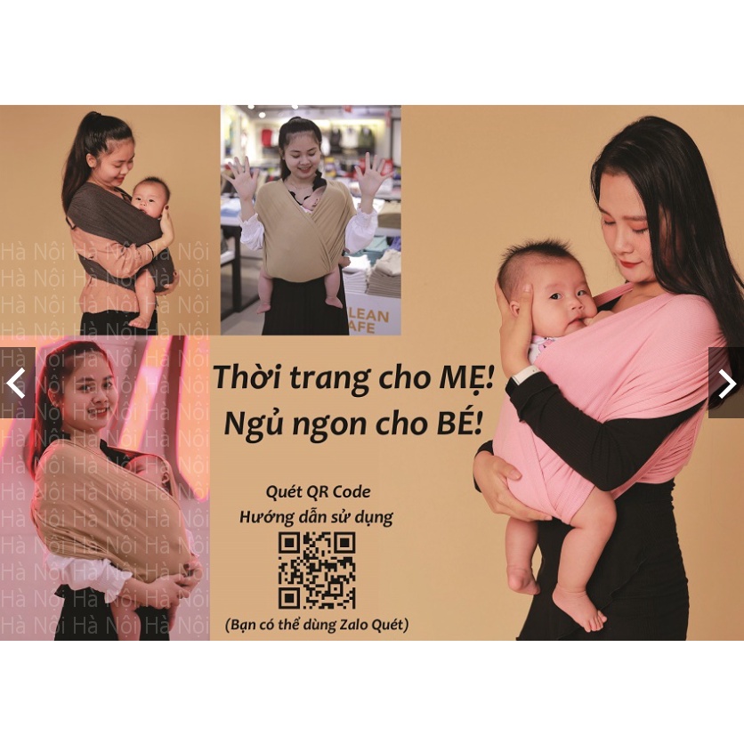 Địu vải tiết kiệm phổ - Địu vải sling cho em bé chỉnh size - 0-24 tháng - chỉnh size - trợ lực - Hà Nội