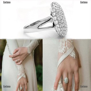 (Eetmo) Hot Women’S Wedding Rings Engagement Ring Silver Crystal Jewelry Size 6-11