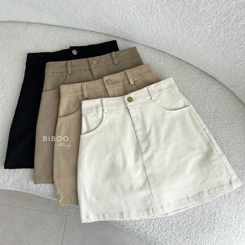 BIBOO - Chân váy ngắn cơ bản chất liệu kaki có quần trong KAKI SKIRT