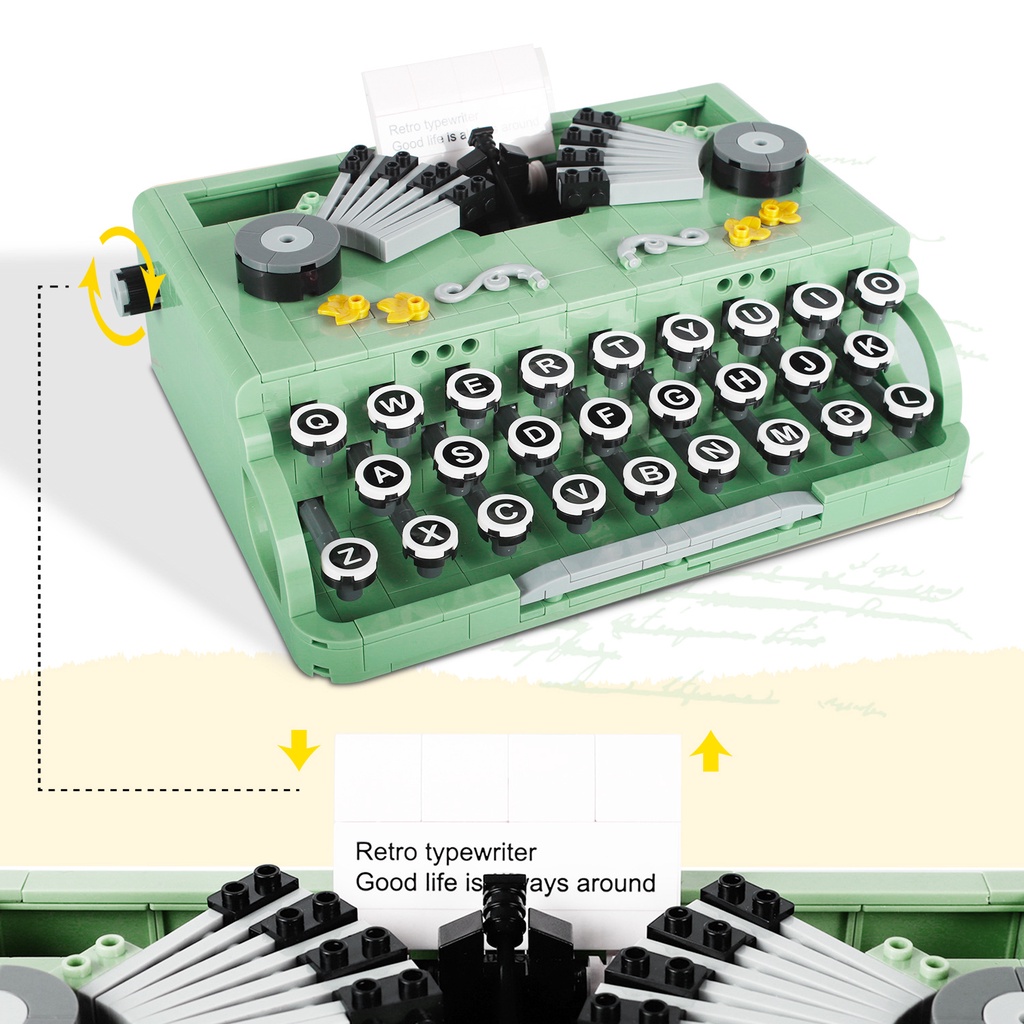 Đồ Chơi Lắp Ráp Máy In T918 Phong Cách Retro Sáng Tạo Cho Bé