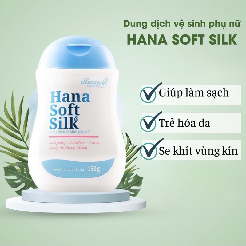 CAM ĐOAN CHÍNH HÃNG Dung Dịch Vệ Sinh Phụ Nữ HANA SOFT SILK HANAYUKI 150g Gel Vệ Sinh Nam Nữ Kháng Khuẩn Se Khít Cô Bé