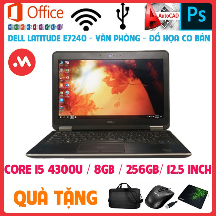 Laptop DELL 7240  - i5 4300, Laptop văn phòng đồ họa cơ bản - Hàng nhập khẩu USA