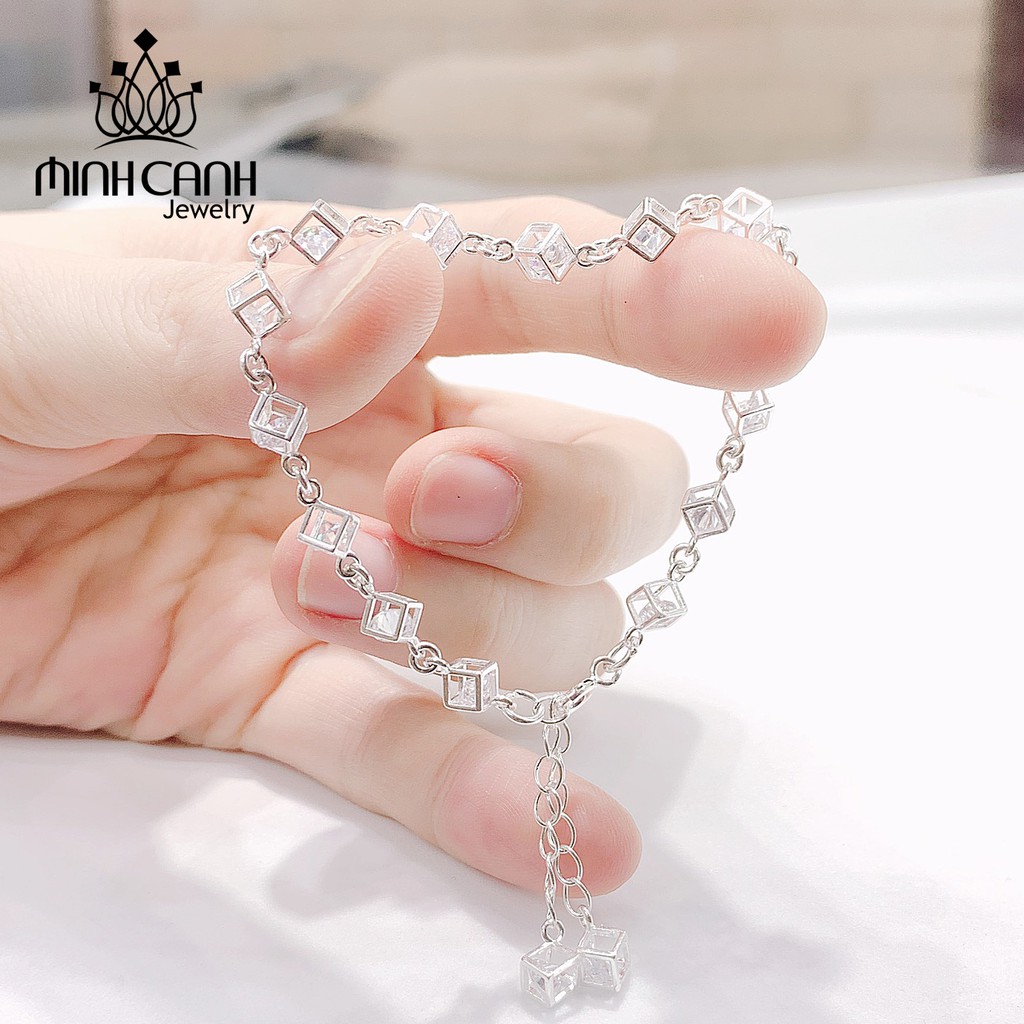 Lắc Tay Bạc Nữ Hình Chuỗi Lập Phương - Minh Canh Jewelry