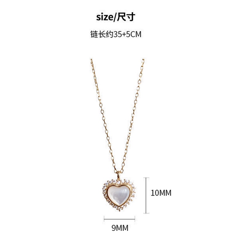 Vòng cổ Vàng Mặt Trái Tim Đính Đá Opal Thanh Lịch Cho Nữ