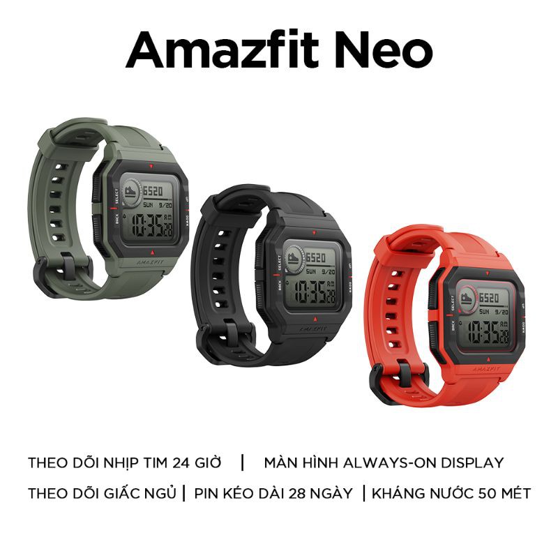 Đồng hồ thông minh Amazfit NEO - PHÂN PHỐI CHÍNH HÃNG - Bảo hành 12 Tháng 1 ĐỔI 1