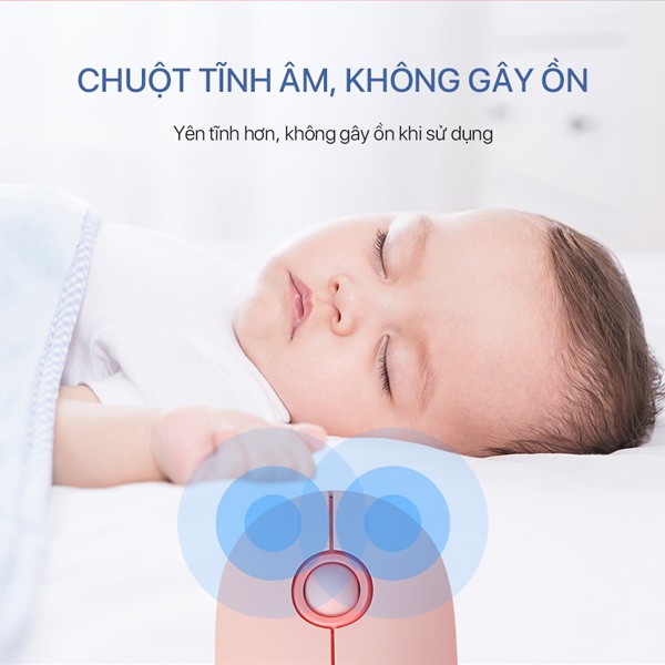 Chuột Không Dây ACOME AM300 2.4GHz Tĩnh Âm Không Gây Ồn Tặng Kèm Pin Kiểu Dáng Xinh Xắn - BẢO HÀNH 12 THÁNG