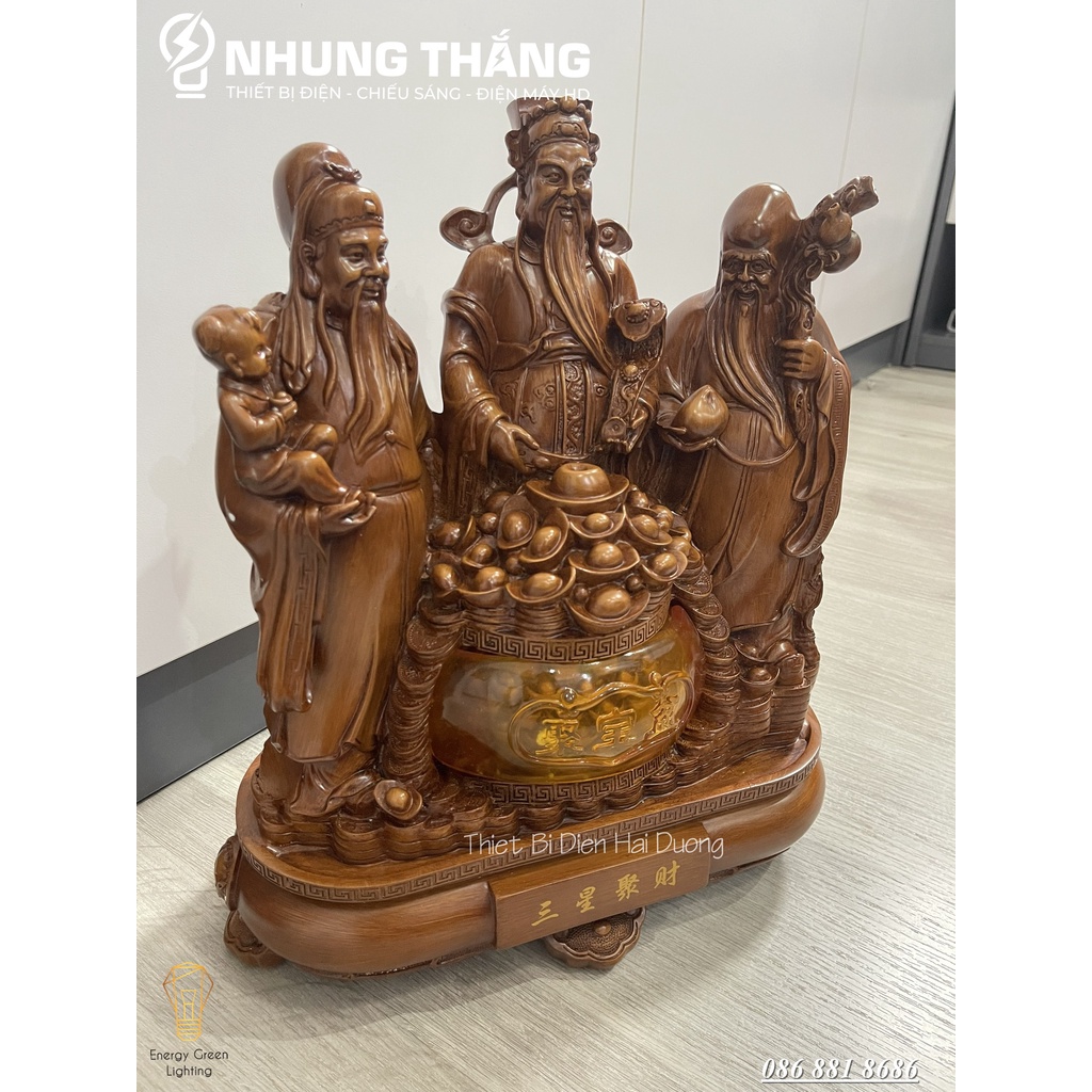 Bộ Tượng Tam Đa Phúc Lộc Thọ PT-33 - Cao 40cm - Mang Đến T iền Tài Hạnh Phúc Viên Mãn - Thọ Tỷ Nam Sơn - Có Video