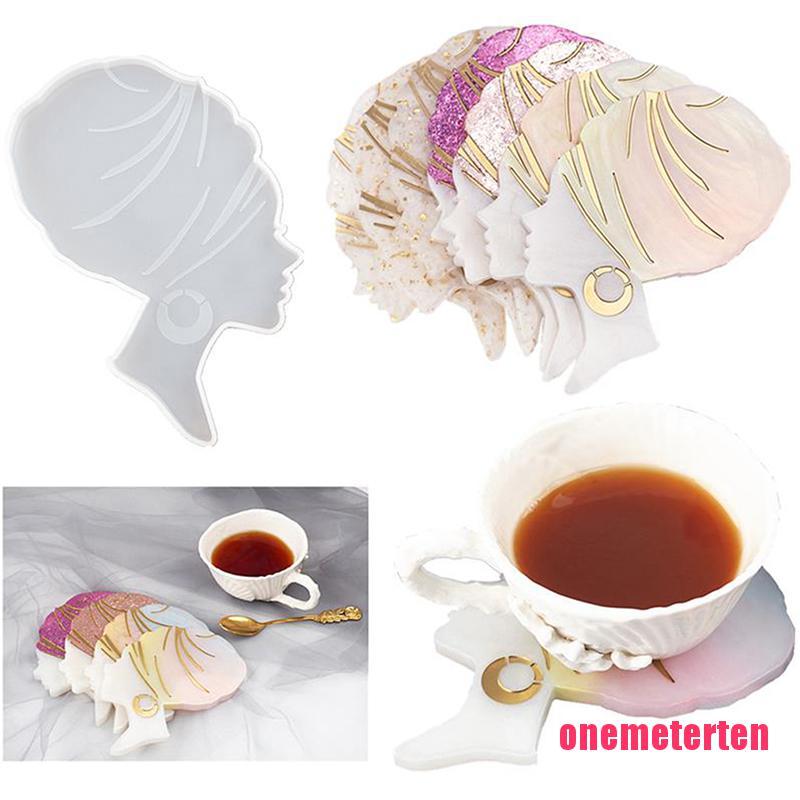 Khuôn Silicone Làm Đế Lót Ly Hình Đầu Người Phụ Nữ Afro