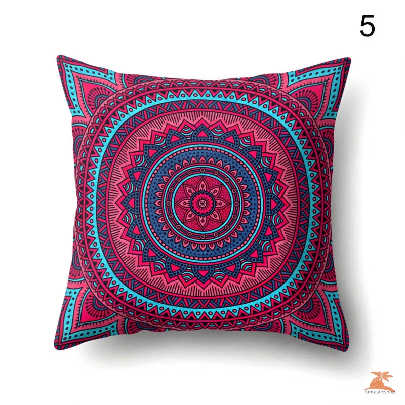 Vỏ Gối Vuông 45x45cm In Họa Tiết Phong Cách Bohemian