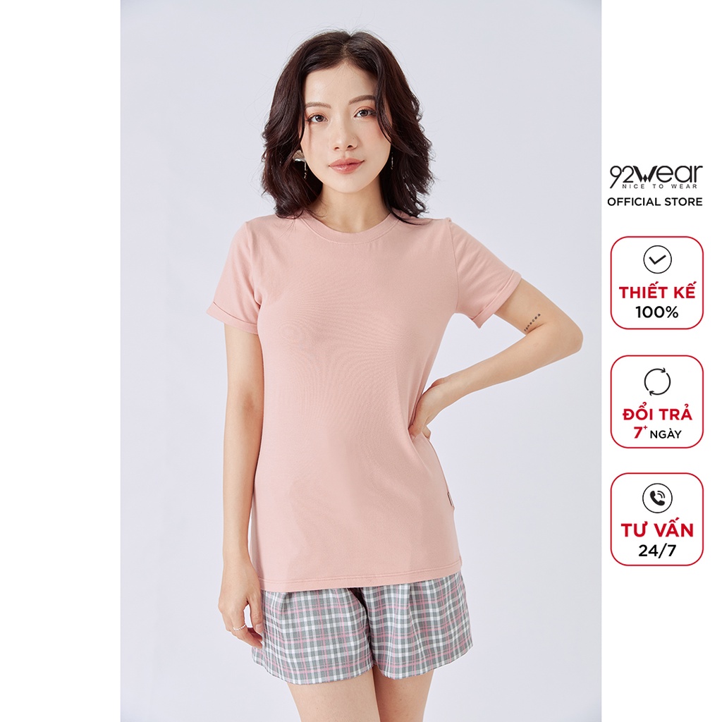 Áo thun cotton nữ 92WAR áo phông chất mát cổ tròn form đẹp ATA1151 | BigBuy360 - bigbuy360.vn