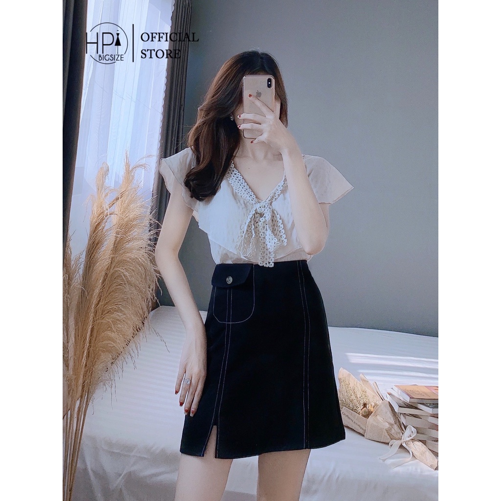 Chân Váy Nữ Chữ A Nhẹ Cách Điệu Chất Tuyết Mưa Vải Lì Co Dãn Nhẹ HP TT-HOT, msf 280