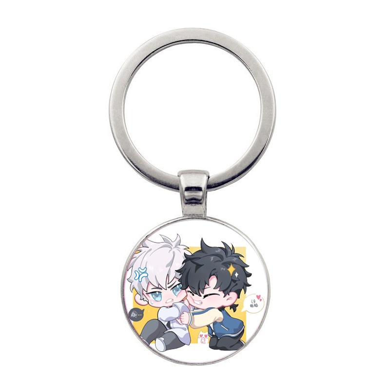 (30k) Móc khóa tròn kim loại in hình Người đại diện thời gian anime chibi xinh xắn