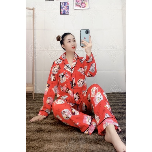 [Mã SKAMLTSM9 giảm 10% đơn 99K] PIJAMA LỤA VIỀN VỊT DONAN ( TAY DÀI QUẦN DÀI )