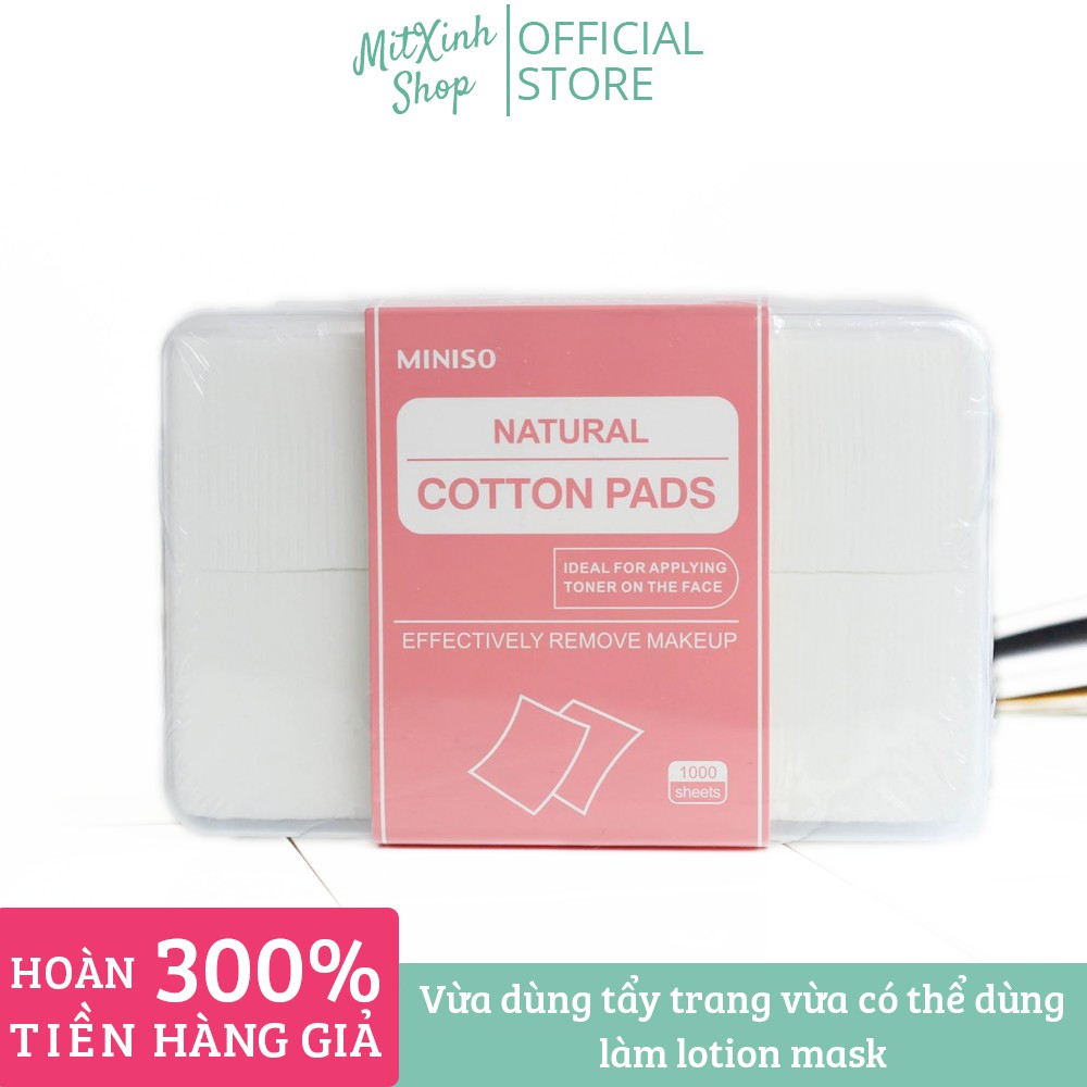Hộp bông tẩy trang MINISO Nhật Bản 1000 miếng - Cam kết hàng chính hãng