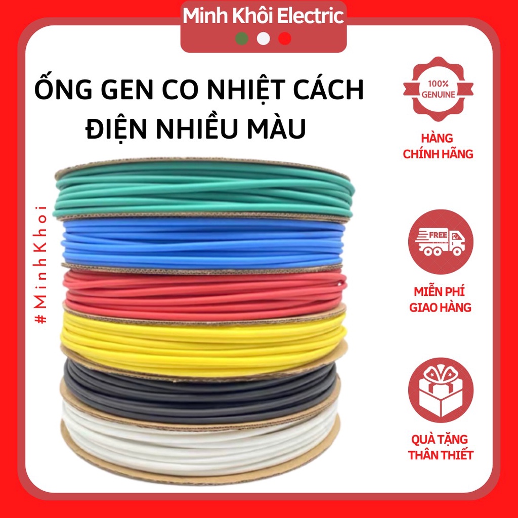 5 mét gen co nhiệt đủ loại, ống gen nhiệt cách điện