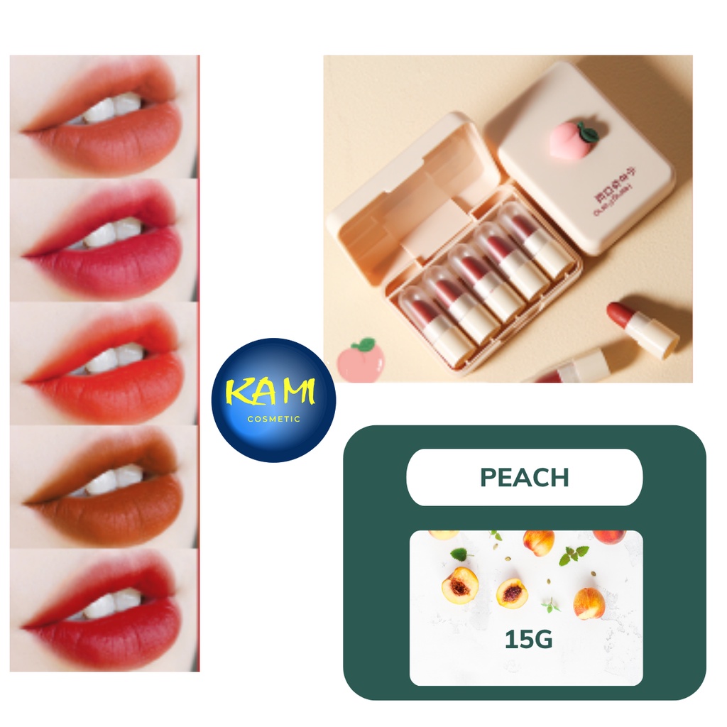 Set Son Đạn Siêu Lì 5 Cây Cái Mist Small Lipstick Tự Nhiên An Toàn, Dễ Thương Không Thấm Nước, Lâu Trôi, Gía Rẻ - KAMI