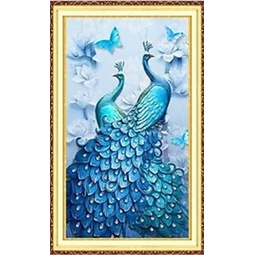 tranh thêu chữ thập đôi công phu thê viên mãn dw0594 kt 60x99 cm CHƯA THÊU MDW0594 - 99*60