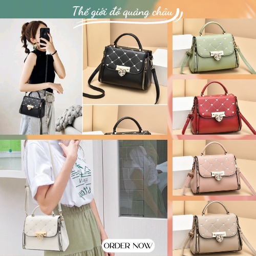 [XẢ KHO]  Túi đeo chéo nữ, túi xách nữ kèm quai xách đeo được 2 kiểu dáng - Hàng Quảng Châu Cao Cấp ( TT7)