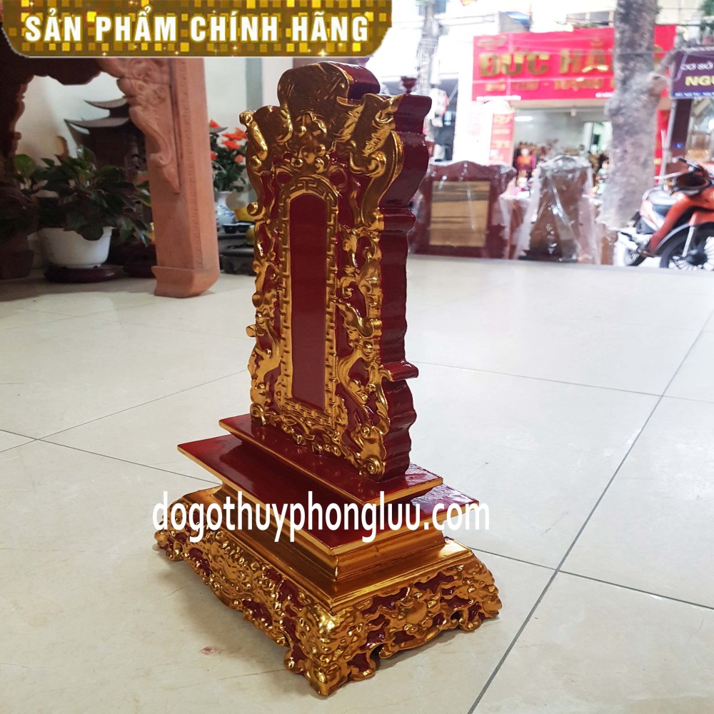 Bài vị thờ cuốn thư gỗ mít cao 61cm