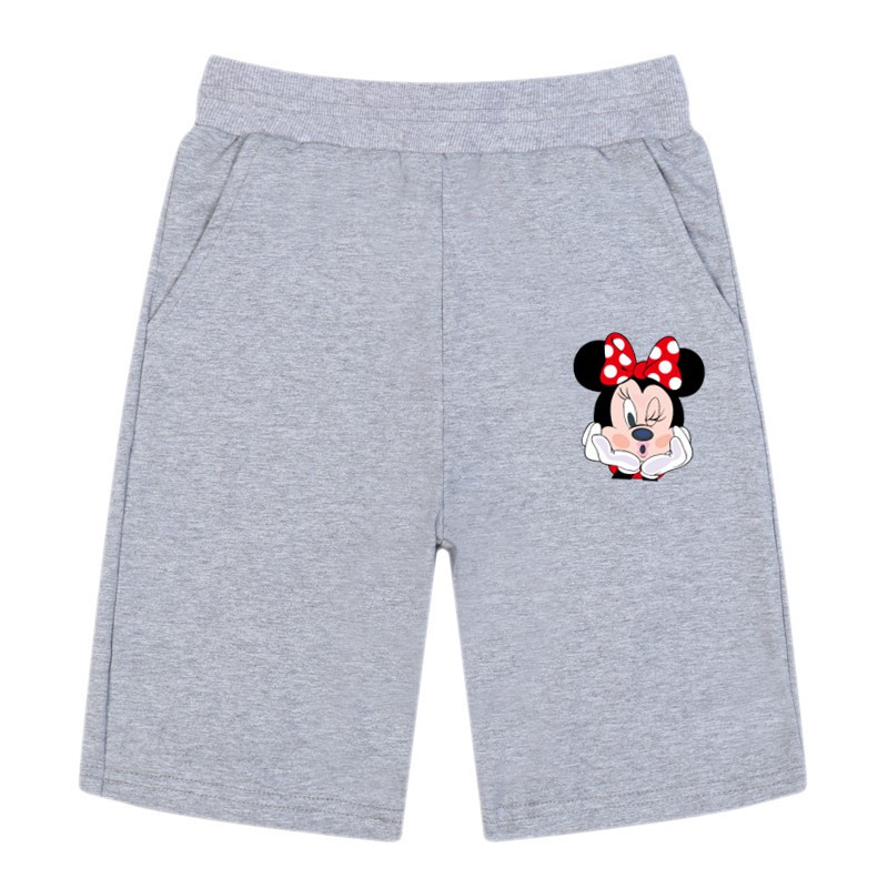 cô gái nhỏ chuột in quần short trẻ em phim hoạt hình mickey chuột quần áo ngắn cotton quần áo