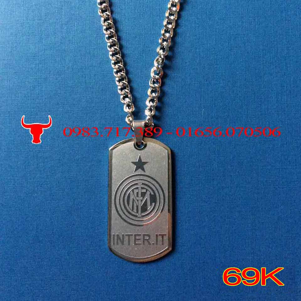 Dây chuyền một mặt lưu niệm - các câu lạc bộ bóng đá Manchester, Arsenal, Chelsea, Barca, Real, Liverpool - Trâu shop