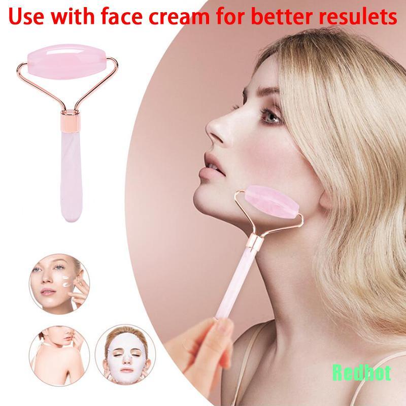 Cây Lăn Mát Xa Mặt Bằng Pha Lê Hồng Giảm Cơ Mặt