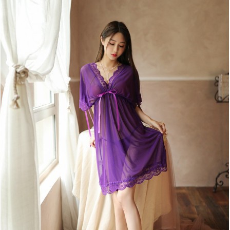 [HÀNG ĐẸP] Váy ngủ ren sexy bẹt vai mặc hai kiểu đồ ngủ big size voan thun với màu đen quyến rũ | BigBuy360 - bigbuy360.vn