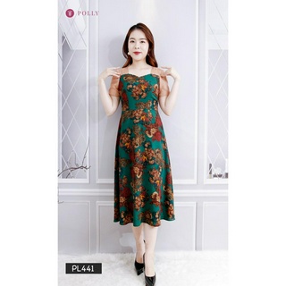 Đầm trung niên sang trọng cho mẹ POLLY PL441 Đầm Xòe Trung Niên Size Lớn In Hoa Có Size Cho Người Mập